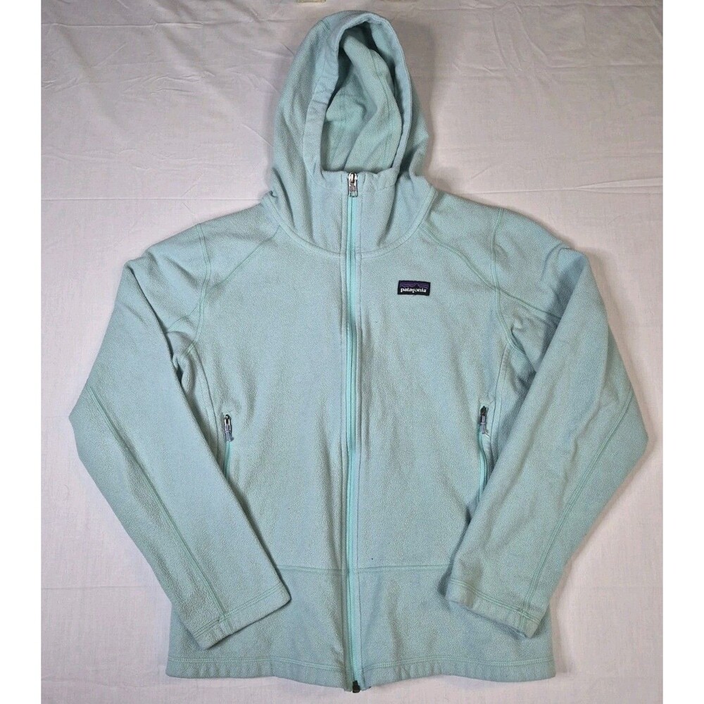 Patagonia Emmilen Jacket Womens Size Medium Hoodie Polar Blue Teal Fleece